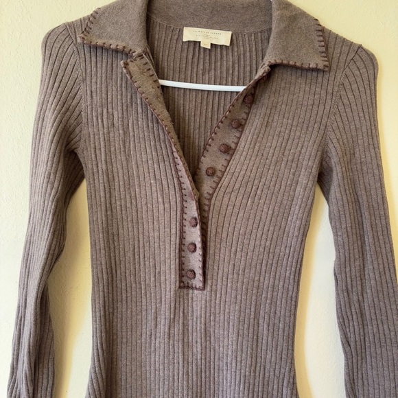 sézane léandre dress in dark taupe - Picture 4 of 8